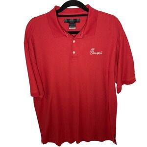 Nike Golf Dri-Fit Red Polo Shirt Men's XL Chick-Fil-A Embroidered Logo Fast Ship